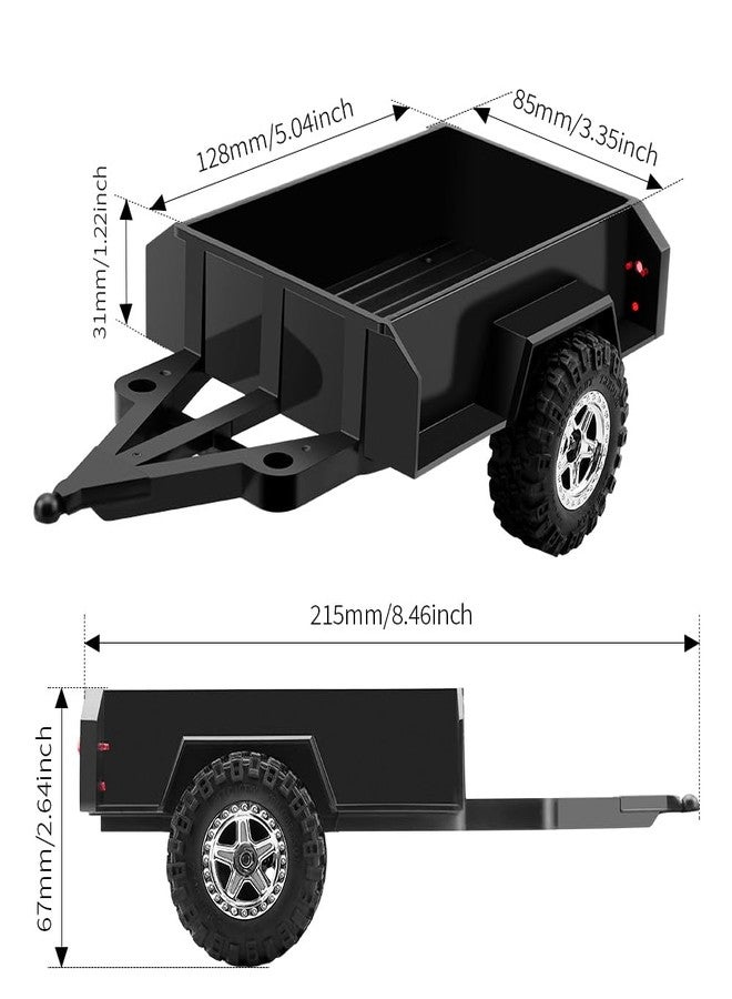 GLOBACT 1/18 RC Trailer with Hitch RC Crawler Accessories for TRX4M Defender 1/18 RC Crawler Upgrade - Image 4